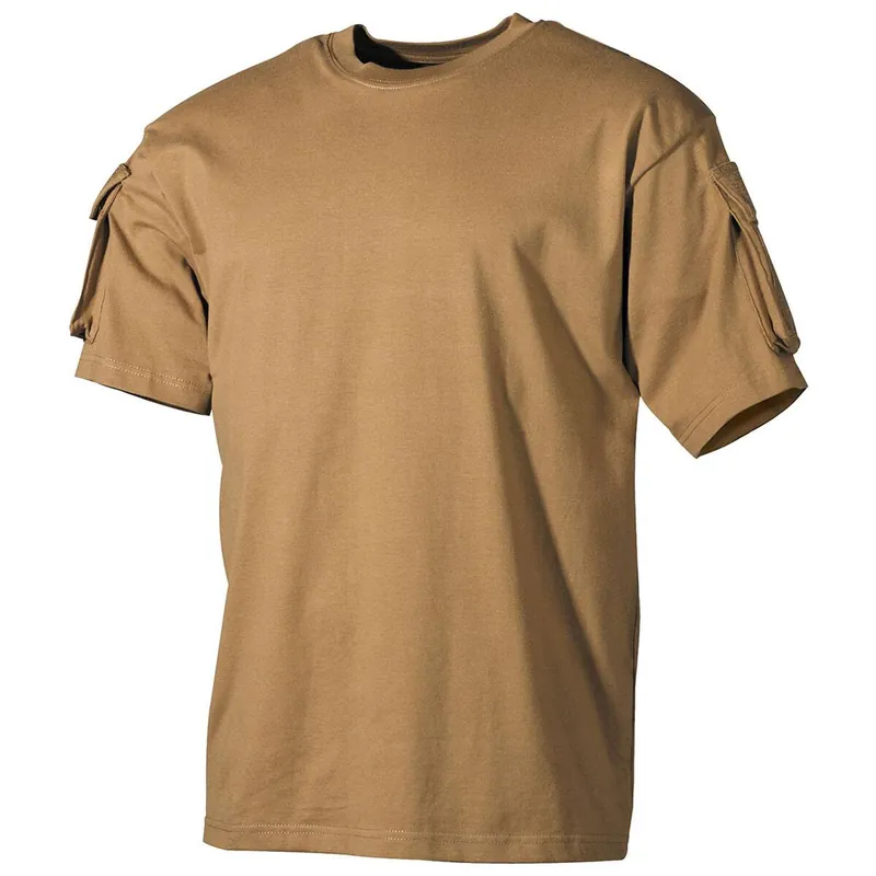 T-Shirt mit Ärmeltaschen coyote Zertifiziert