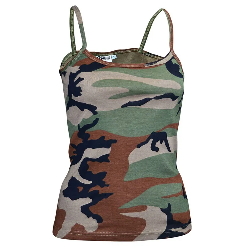 Billig Ladies Spaghetti Top woodland