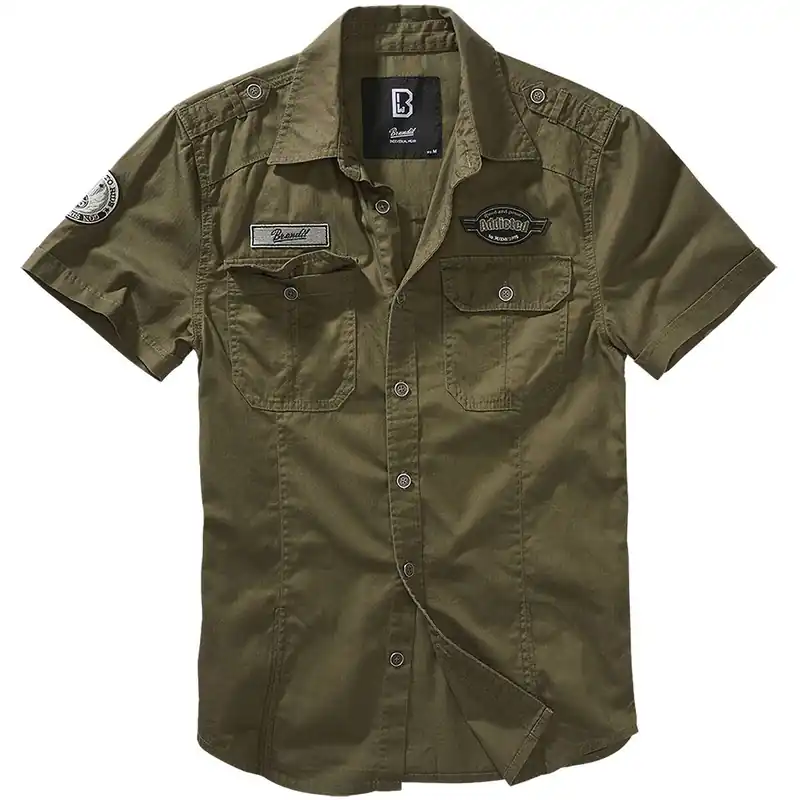Luis Vintage Shirt kurzarm oliv Preis Gesenkt