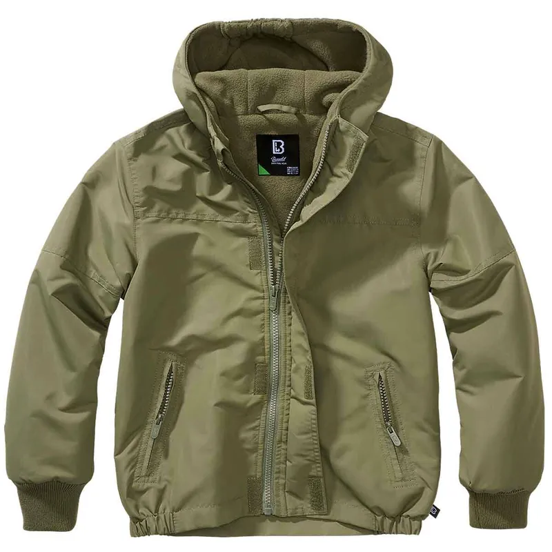 Kinder Windbreaker Frontzip oliv Meistverkauft