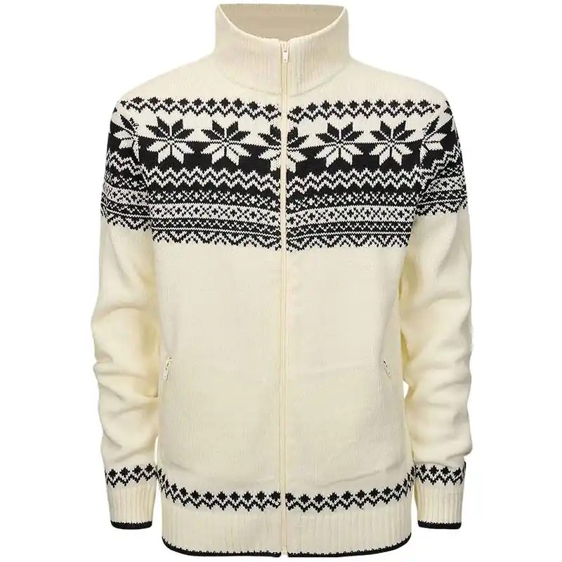 Norweger Strickjacke weiß Neu