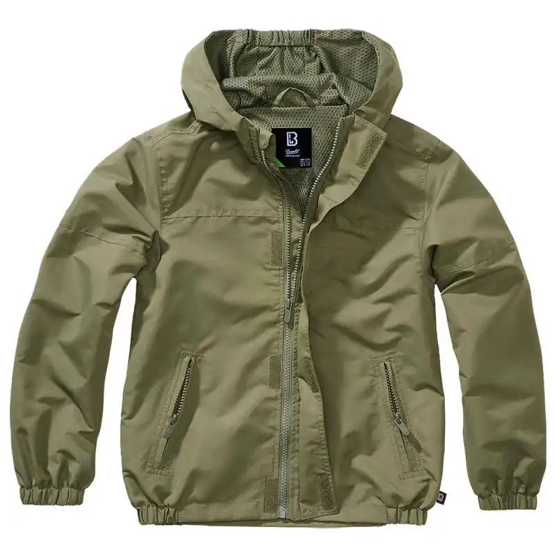 Günstig Kinder Sommer Windbreaker Frontzip oliv