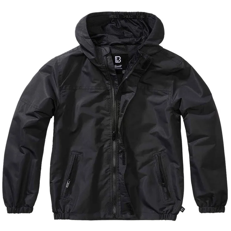 Top-Angebot Kinder Sommer Windbreaker Frontzip schwarz
