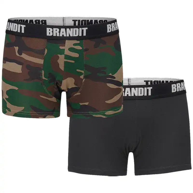 Nur Heute Boxershorts 2er Pack woodland und schwarz