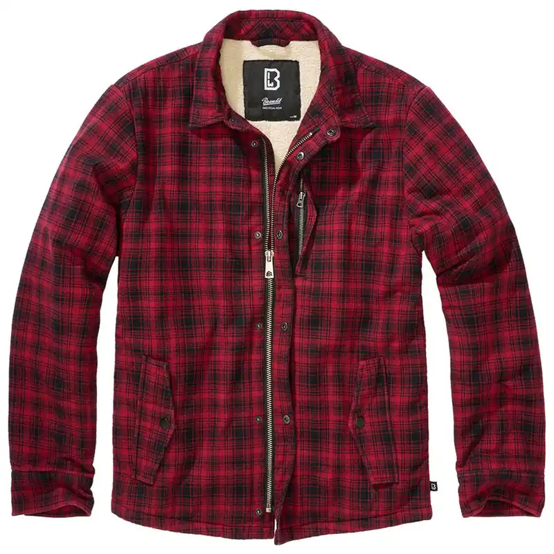 Billig Classic Sherpa Jacke rot-schwarz