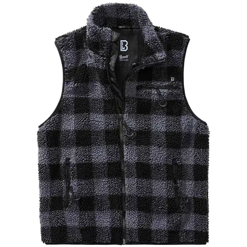 Top-Angebot Teddyfleecce Weste schwarz-grau