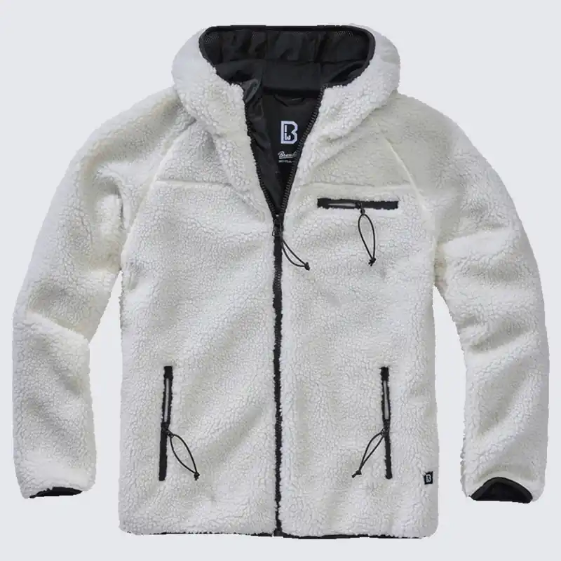 Sonderaktion Teddyfleece Worker Jacke mit Kapuze weiß