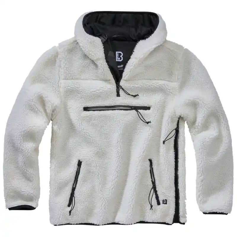 Direktkauf Teddyfleece Pullover mit Kapuze weiß