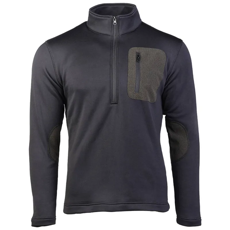 Billig Thermofleece Zip Pullover schwarz
