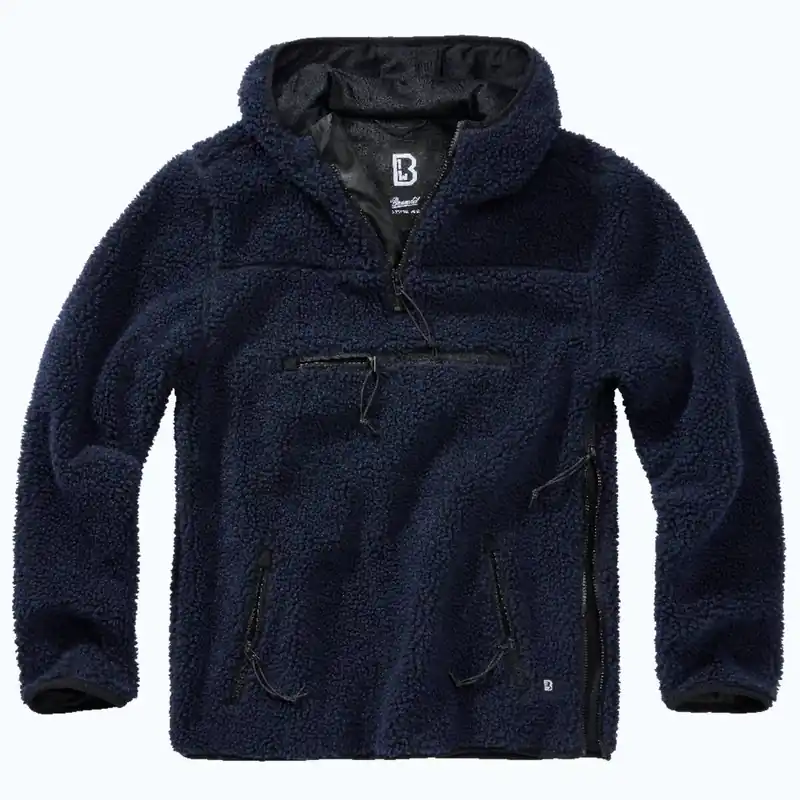 Teddyfleece Pullover mit Kapuze navy-blau Must-Have