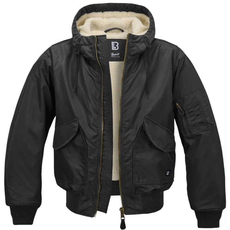 Preis Gesenkt CWU Fliegerjacke mit Kapuze schwarz