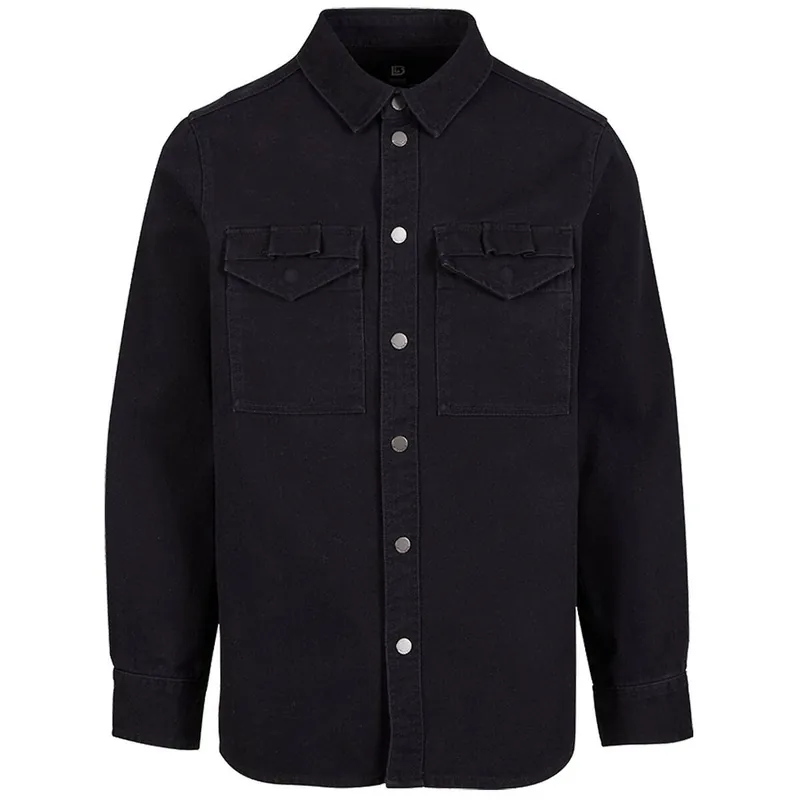 Heavy Twill Shirt schwarz Zertifiziert