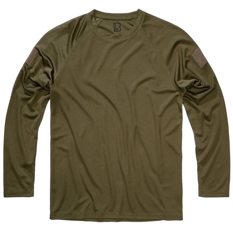 Schneller Versand Brandit Quickdry Langarmshirt oliv
