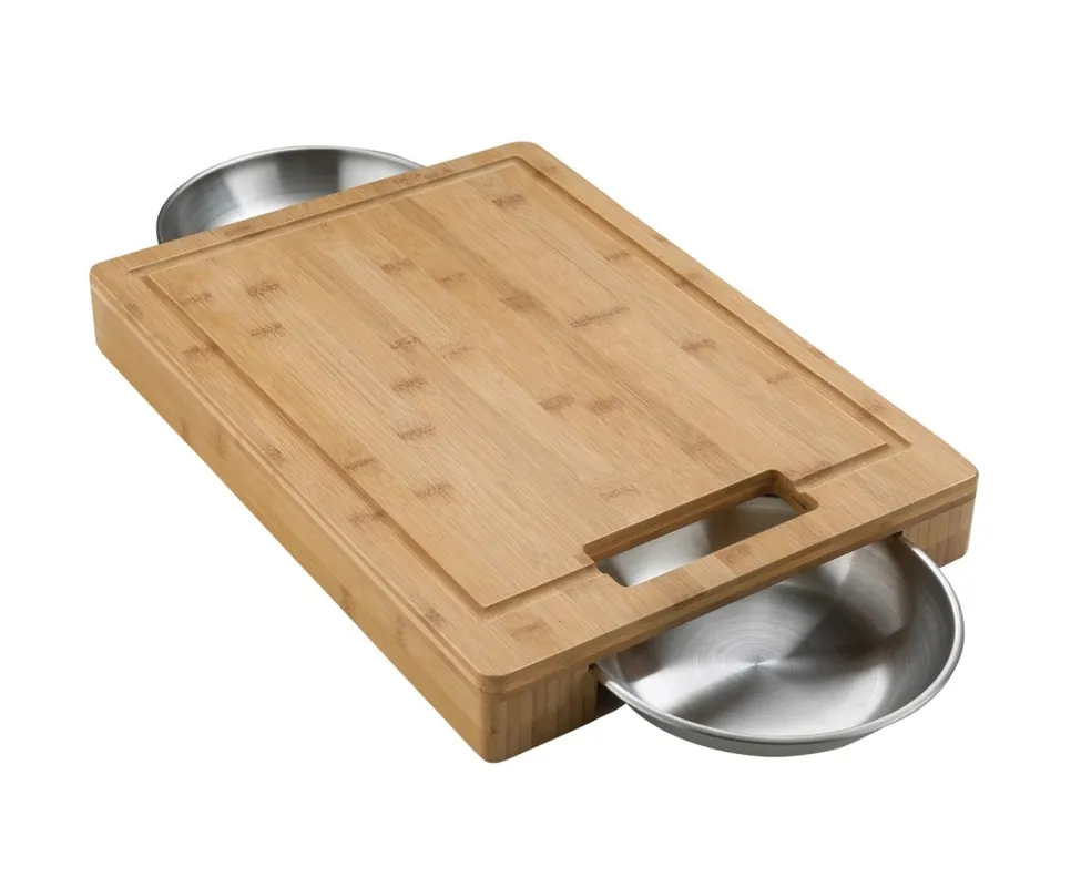 Napoleon PRO Schneidebrett mit 2 Edelstahl Schalen Must-Have