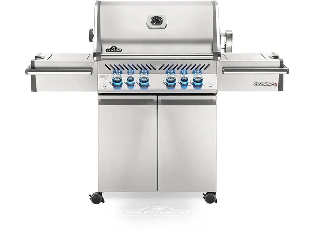 Expressversand Napoleon Prestige PRO 500, Edelstahl mit Bodenbeleuchtung inkl. Drehspieß PRO500RSIBPSS-3