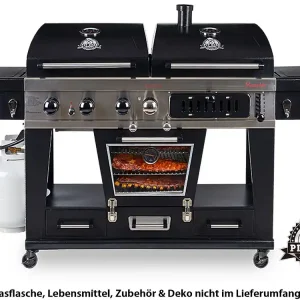 Zertifiziert Pit Boss Memphis Ultimate Combo 4-in-1 Gas, Holzkohle & Elektrischer Smoker