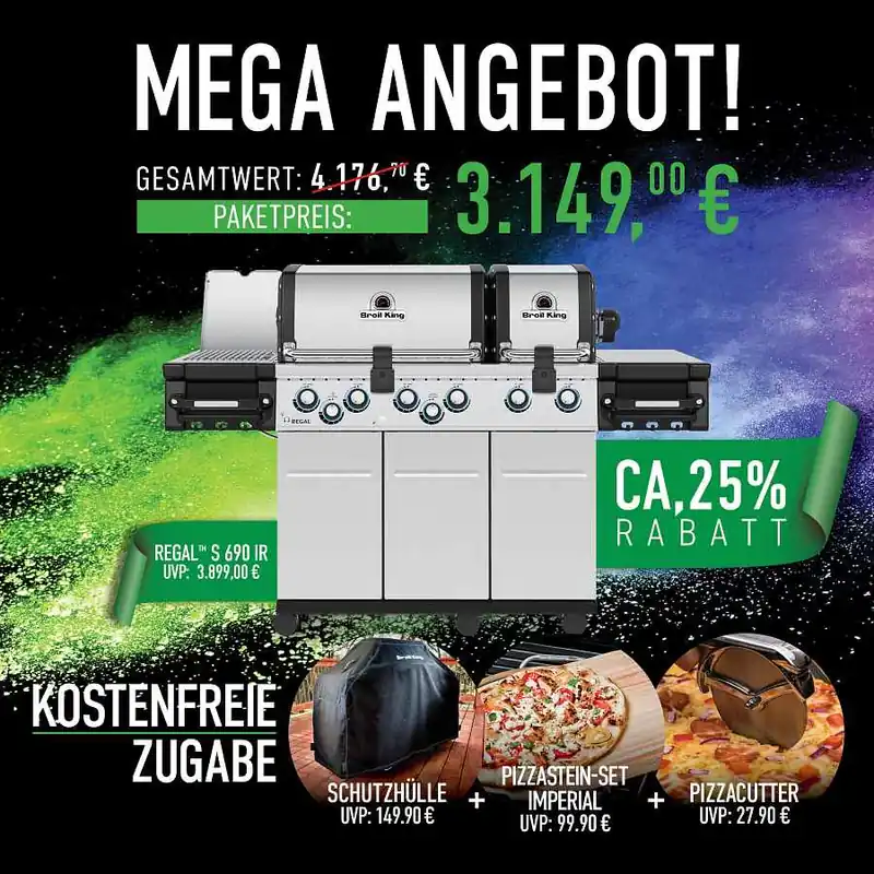 Broil King REGAL S690 IR inkl. Infrarot Seitenbrenner und Drehspieß Neues Modell Zertifiziert