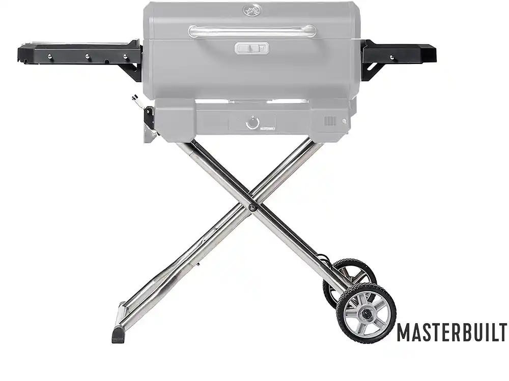 Top-Preis Masterbuilt Klappbarer Unterwagen für Tragbaren Holzkohlegrill - Portable mit Seitenablagen