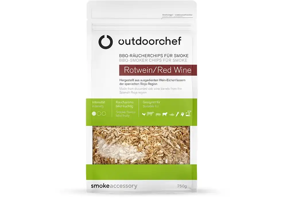 Neue Kollektion OUTDOORCHEF Räucherchips für Smoke, Rotwein