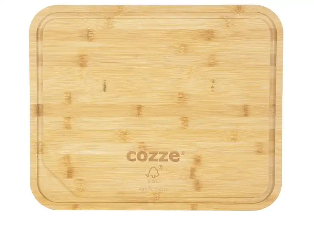 Angebot Cozze Pizzabrett Schneidebrett Bambus, 43 x 35 cm