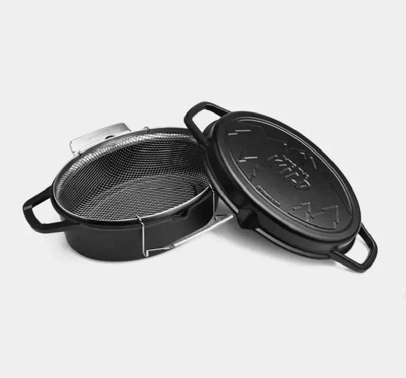 Burnhard Gusseisenbräter mit Frittierkorb Sale