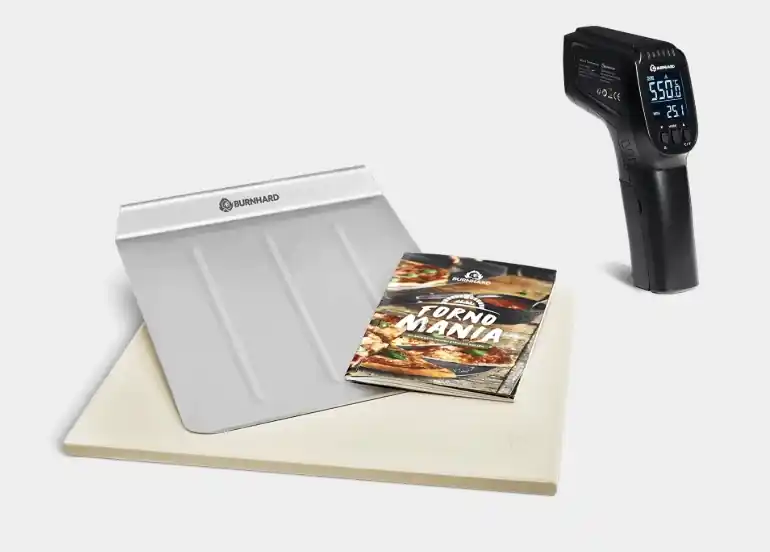 Heißes Angebot Burnhard Pizzastein 45x35 mit Infrarot-Thermometer Set 2-tlg.