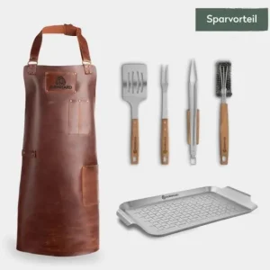 Knallerangebot Burnhard Grillzubehör-Set mit Grillschürze 6-tlg.