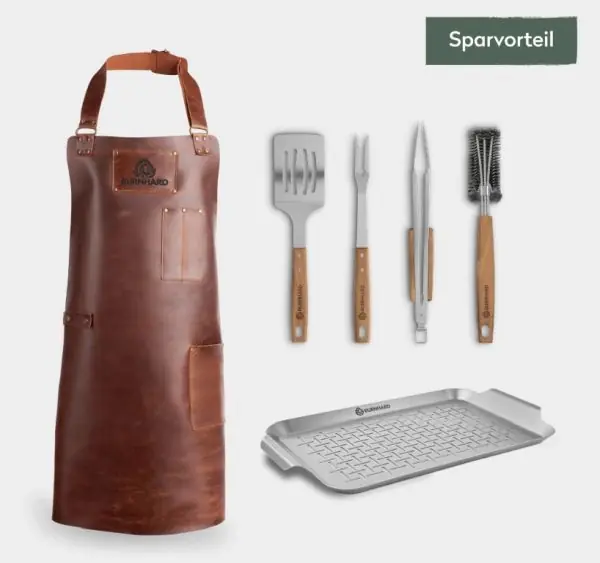 Knallerangebot Burnhard Grillzubehör-Set mit Grillschürze 6-tlg.