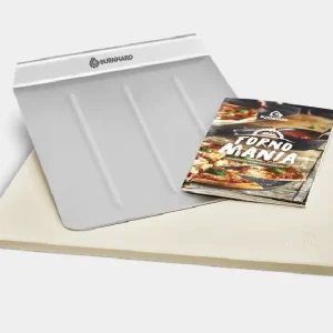 Burnhard Pizzastein mit Pizzaschaufel 38 x 30 x 1,5 cm Online Kaufen