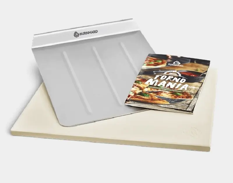 Burnhard Pizzastein mit Pizzaschaufel 38 x 30 x 1,5 cm Online Kaufen