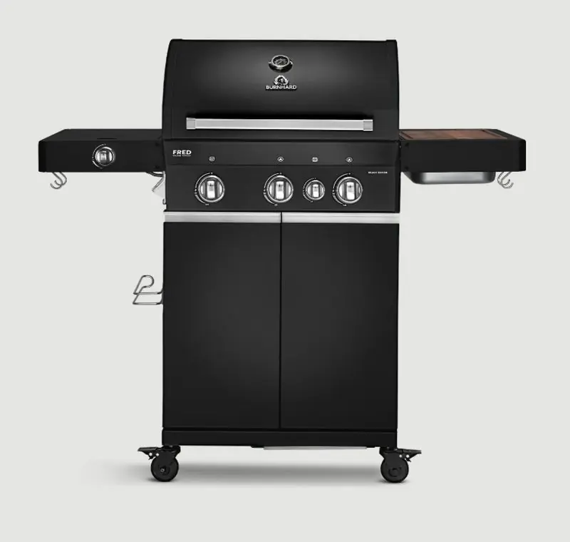 Burnhard FRED Deluxe Gasgrill 3-Brenner (Black) Solange Der Vorrat Reicht