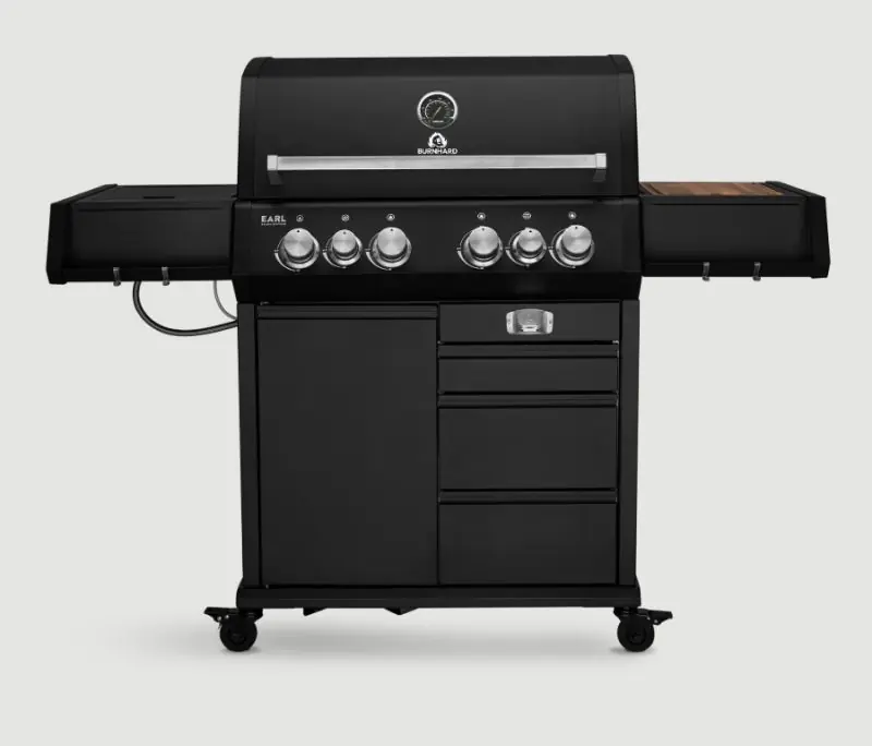 Burnhard Big EARL Premium-Gasgrill 4-Brenner (Black) Letzte Chance