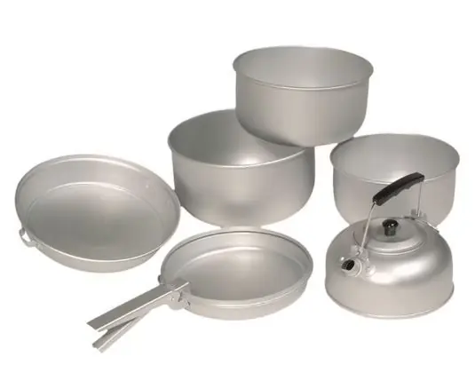 MIL-TEC Koch-Set Alu - 3 Töpfe 1 Pfanne 1 Teekessel Sofort Bestellen