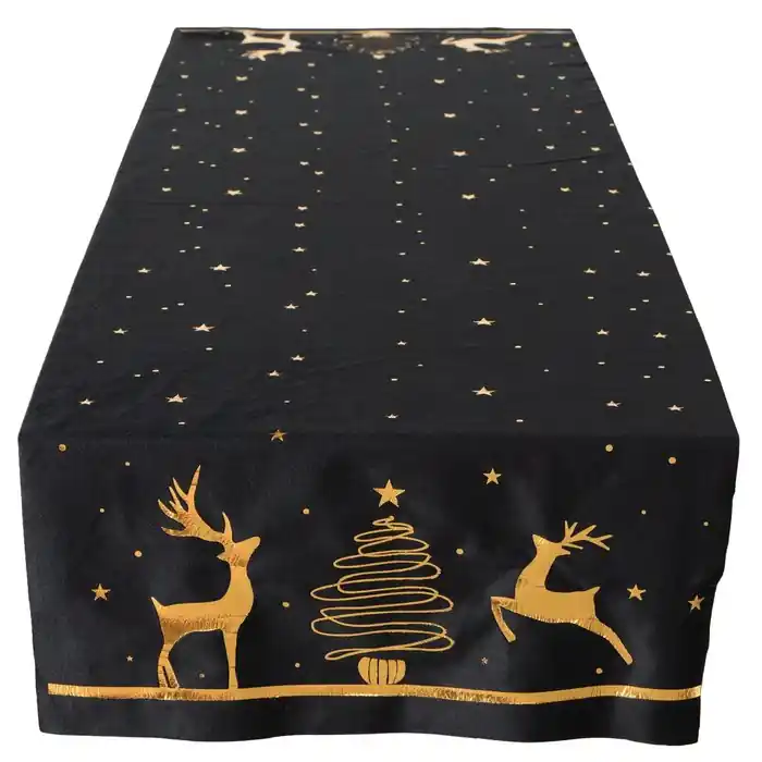 Begrenztes Angebot LivingActive Tischläufer Cervo, 140 cm, Schwarz-Gold
