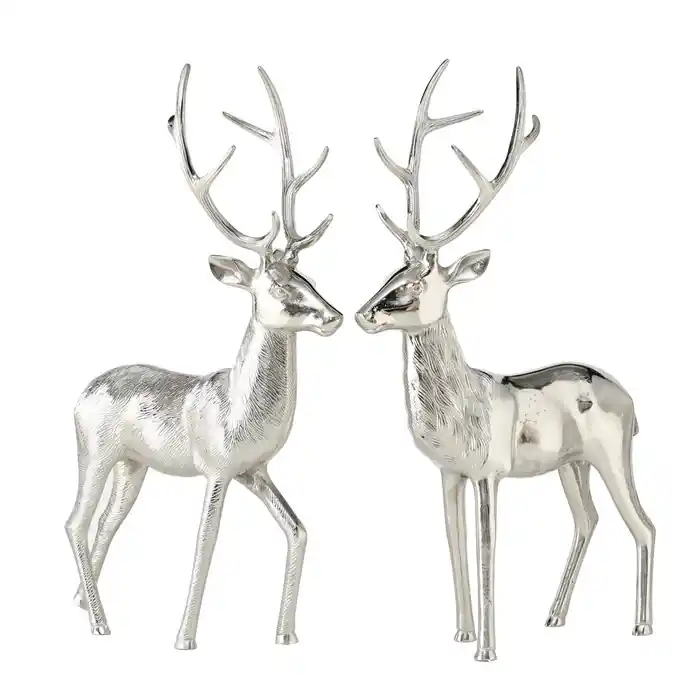 Super-Preis LivingActive Dekofigur Hirsch, 67 cm, 2-fach sortiert, Silber
