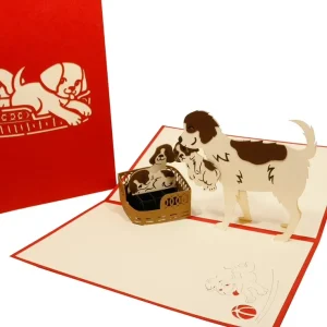 Knallerangebot design3Dkarten Hundefamilie Grußkarte