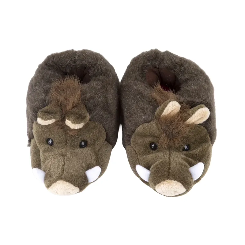 LivingActive Wildschwein Hausschuhe Warme Plüsch-Slipper Neue Kollektion